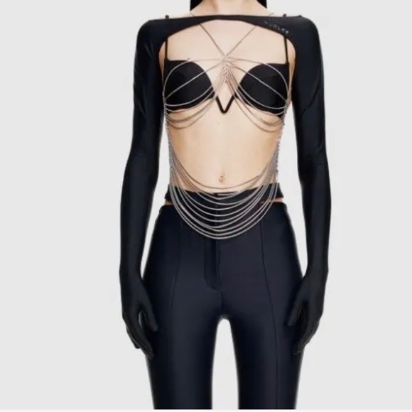 Mugler H&M - Silver Brass BODY CHAIN L/XL - LARGE/X LARGE - Picture 2 of 2